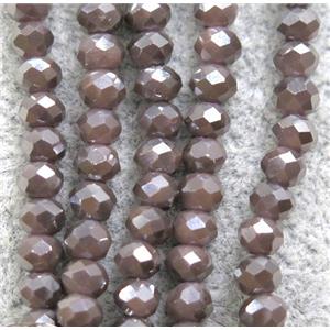 chinese crystal glass beads, faceted rondelle, AB-color electroplated, approx 2.5x3mm, 150 pcs per st