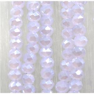 chinese crystal glass beads, faceted rondelle, AB-color electroplated, approx 2.5x3mm, 150 pcs per st