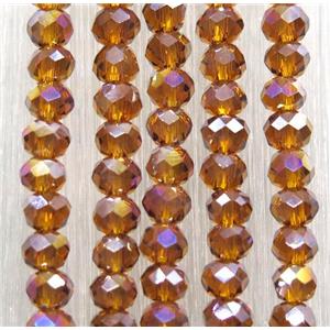 chinese crystal glass beads, faceted rondelle, approx 2.5x3mm, 150 pcs per st