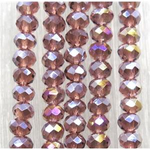 purple chinese crystal glass beads, faceted rondelle, approx 2.5x3mm, 150 pcs per st