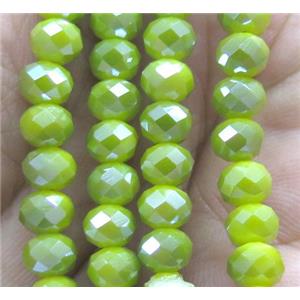 Chinese crystal glass bead, faceted rondelle, approx 6mm dia, 100pcs per st