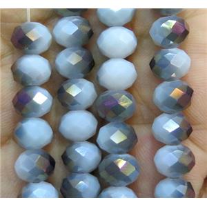 Chinese crystal glass bead, faceted rondelle, approx 8mm dia, 72pcs per st