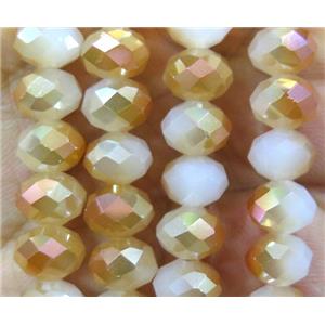 Chinese crystal glass bead, faceted rondelle, approx 8mm dia, 72pcs per st