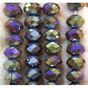 Chinese crystal glass bead, faceted rondelle, approx 8mm dia, 72pcs per st