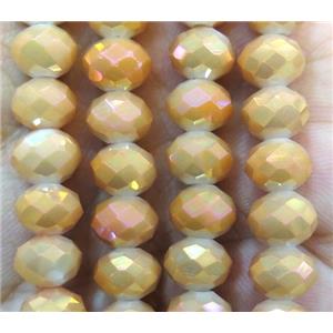 Chinese crystal glass bead, faceted rondelle, approx 8mm dia, 72pcs per st