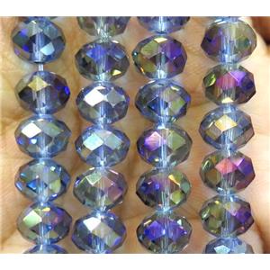 Chinese crystal glass bead, faceted rondelle, approx 8mm dia, 72pcs per st