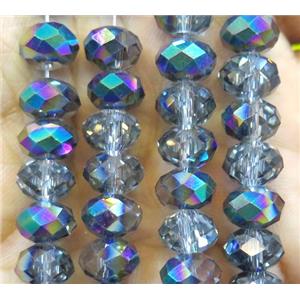 Chinese crystal glass bead, faceted rondelle, approx 8mm dia, 72pcs per st