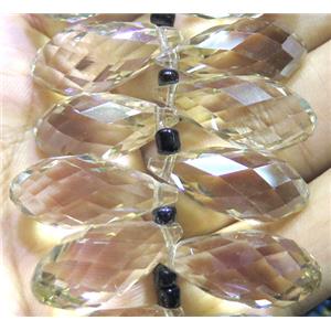 Chinese crystal glass bead, faceted teardrop, approx 10x18mm, 100pcs per st