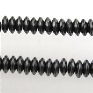 black Hematite heishi beads, approx 1x4mm