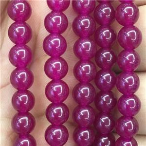 hotpink Malaysia Jade beads, round, approx 10mm dia