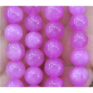 hotpink jade beads, round, stabile, 14mm dia, 28pcs per st