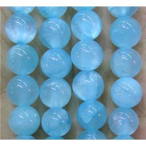 aqua jade bead, round, stabile, approx 6mm dia