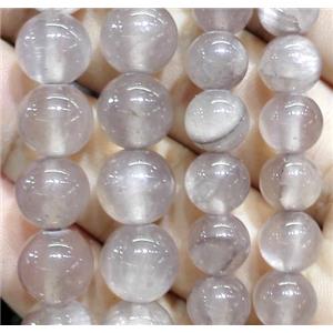 round jade beads, grey dye, approx 4mm dia