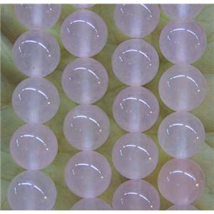 round jade stone beads, pink, dye, approx 10mm dia