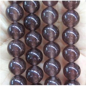 round jade stone beads, dye, coffee, approx 8mm dia