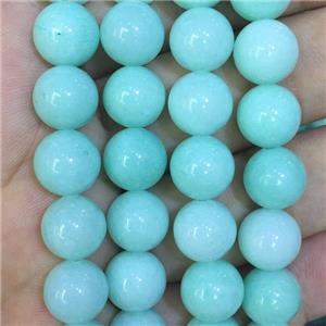 round Quartzite Jade Beads, green, approx 6mm dia