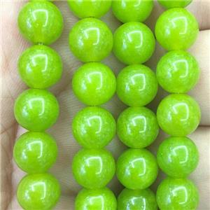 olive Quartzite Jade Beads, round, approx 8mm dia