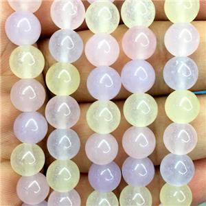 round Malaysia Jade beads, mix color, approx 8mm dia