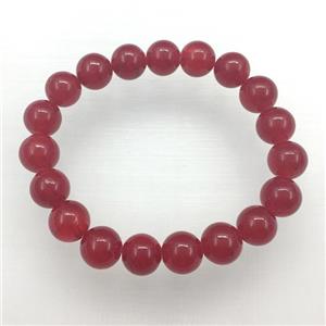 Stretch Jade bracelet, dye, approx 12mm dia, 16pcs per st