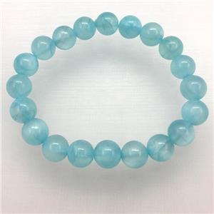 Stretch Jade bracelet, dye, approx 14mm dia, 15pcs per st