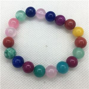 Stretch Jade bracelet, dye, approx 16mm dia, 13pcs per st