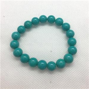 Stretch Jade bracelet, round, dye, approx 8mm dia, 22pcs per st