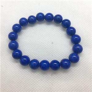 Stretch Jade bracelet, round, dye, approx 6mm, 28pcs per st