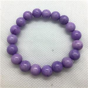 Stretch Jade bracelet, round, dye, approx 12mm dia, 16pcs per st