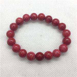 Stretch Jade bracelet, round, dye, approx 16mm dia, 13pcs per st