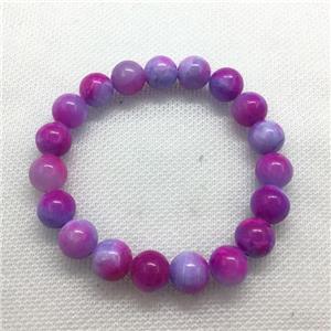 Stretch Jade bracelet, round, dye, approx 6mm, 28pcs per st