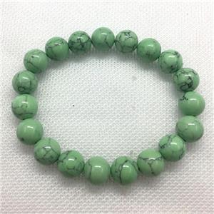 Stretch Jade bracelet, round, dye, approx 16mm dia, 13pcs per st