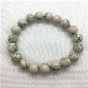 Stretch Jade bracelet, round, dye, approx 8mm dia, 22pcs per st