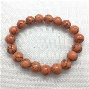 Stretch Jade bracelet, round, dye, approx 6mm, 28pcs per st