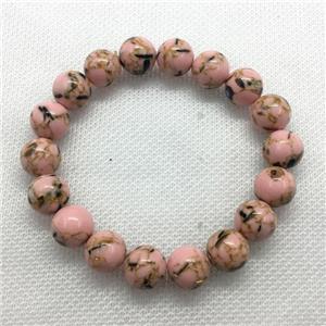 Stretch Jade bracelet, round, dye, approx 12mm dia, 16pcs per st