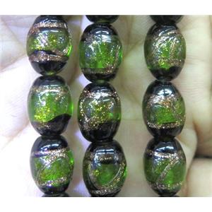 lampwork bead, barrel, approx 8x10mm, 25pcs per st