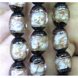 lampwork bead, barrel, approx 8x10mm, 25pcs per st