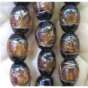 lampwork bead, barrel, approx 8x10mm, 25pcs per st