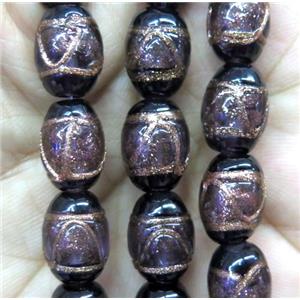 lampwork bead, barrel, approx 8x10mm, 25pcs per st