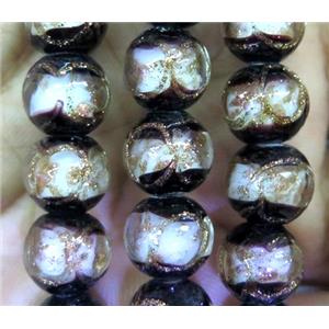 lampwork bead, barrel, approx 12mm dia