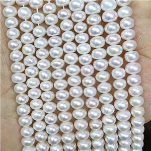 white Freshwater Pearl bread beads, approx 7-8mm