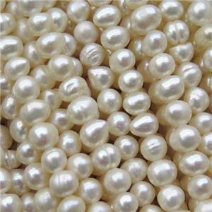 white Freshwater Pearl beads, approx 4-5mm