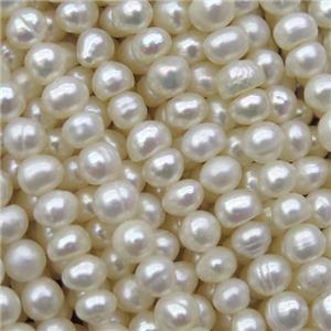 white Freshwater Pearl beads, approx 4-5mm