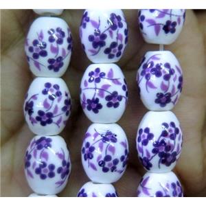 Porcelain barrel beads, approx 8x10mm, 32pcs per st