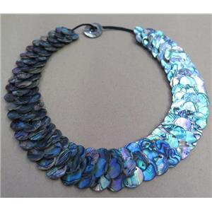 Paua Abalone shell necklace, approx 15mm dia