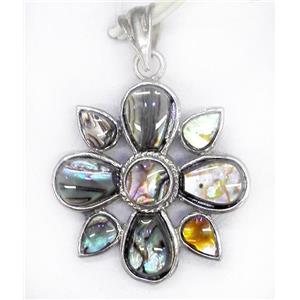 Paua Abalone shell pendant, approx 35x35mm