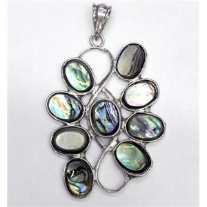 Paua Abalone shell pendant, approx 35x35mm