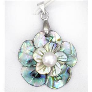 Paua Abalone shell pendant, approx 35mm