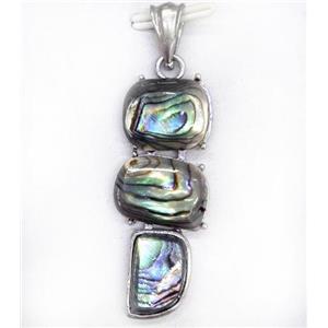 Paua Abalone shell pendant, approx 16-40mm