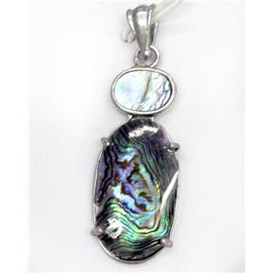 Paua Abalone shell pendant, approx 16-40mm