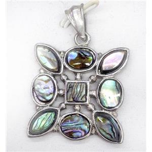 Paua Abalone shell pendant, approx 35mm